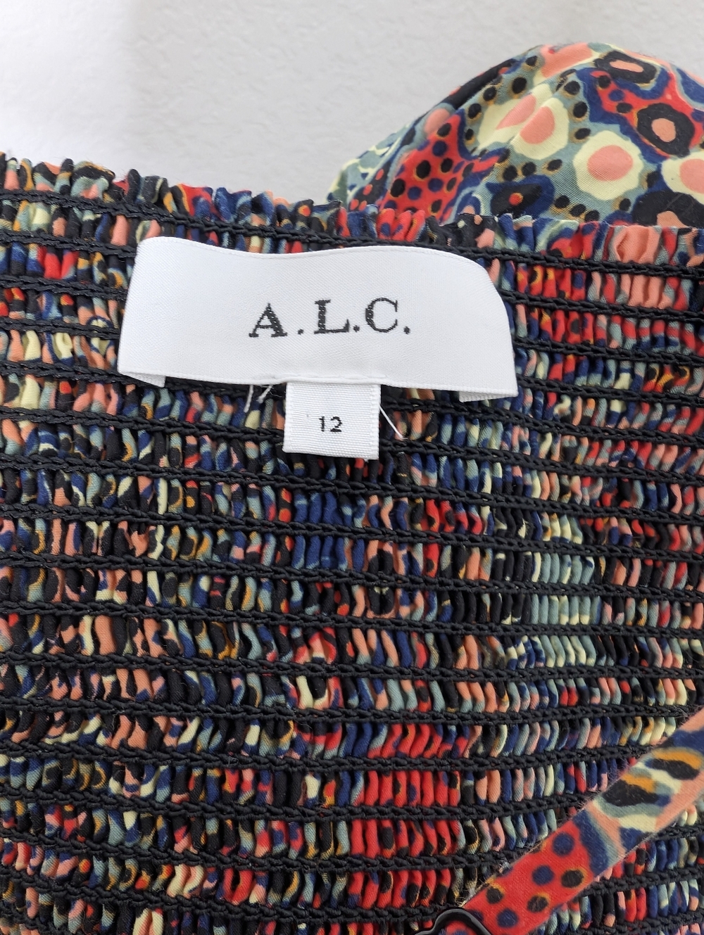 💘 A.L.C. Dani Floral Cotton Mini Dress in Sangria Multi Tie Front Cutout - Picture 12 of 14